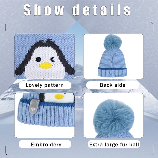 Lue og skjerf sett lue barn lue vinter baby strikket lue