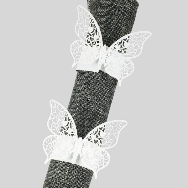 50 x Butterfly Servietringe, Perle Servietringe, til Bryllup