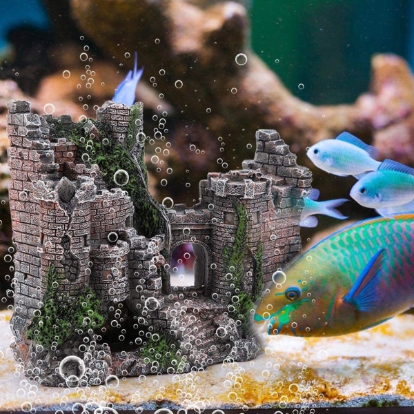 Slot akvarium dekoration simulering harpiks hus skjult akvarium