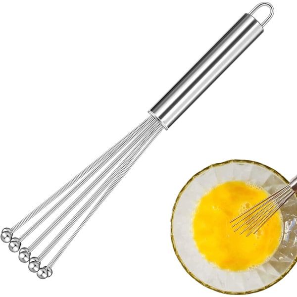 Rustfrit Stål Ballpisker, Mini Rustfrit Stål Pisker, Professionel Køkkenpisker, Trådægpiskere, Rustfrit Stål Bal