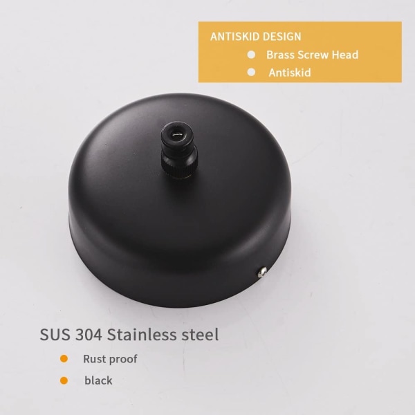 1 sort tilbagetrækkelig tøjsnor SUS304 rustfrit stål D