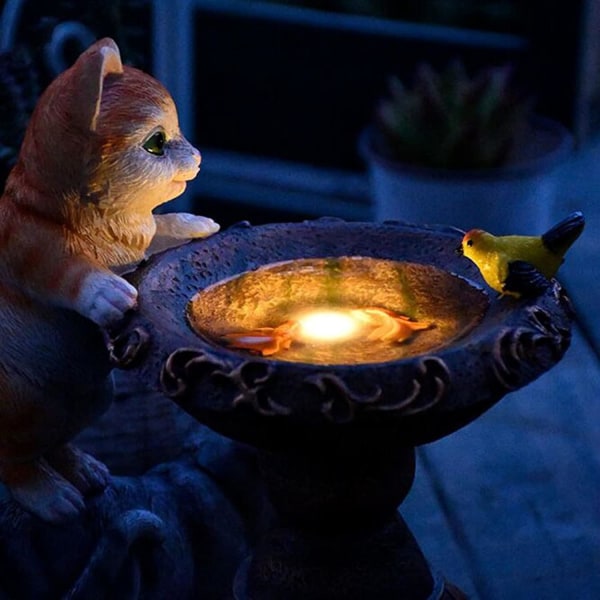 Katt Hagedekorasjon, Hagefigurer, Solcellelamper for Utendørs