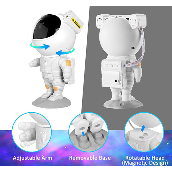 Stjerneprojektor, Astronaut Stjerneprojektor 360° Justerbar Galaxy P