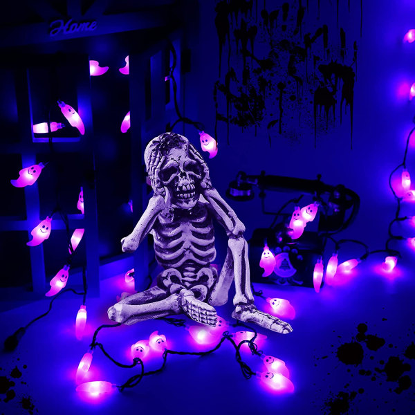 30 LED-halloween merkkivaloa - 19,6 jalkaa purppura haamuvalo
