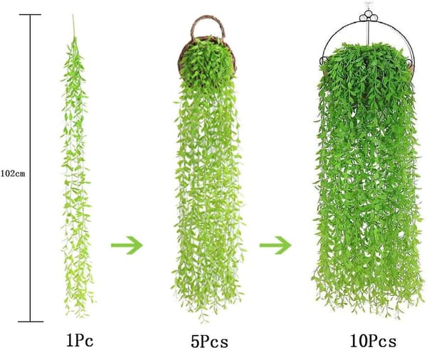 5 stk. kunstige vedbendplanter vedbendblade kunstig guirlande Com