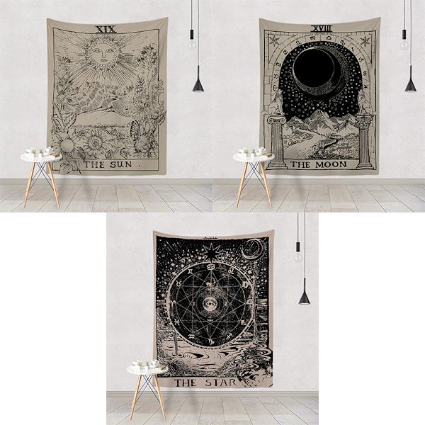 Seinälle ripustettava tarot-seinävaate, taianomainen tähti, iso seinävaate