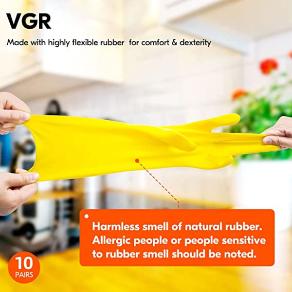 VGOGRanvendelige rengøringshandsker til husholdninger, opvaskehandske af gummi