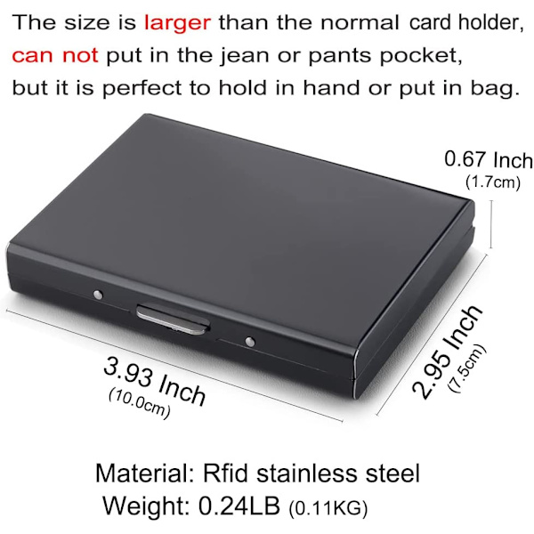 2 Pakka RFID Luottokorttipidin Suoja Metalli Luottokortti Lompakko