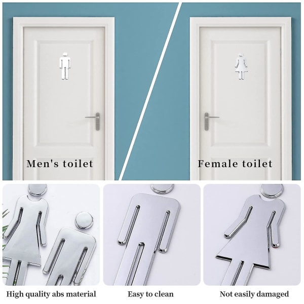 1 par (12cm) toalettskyltar, dörrsticka för män och kvinnor