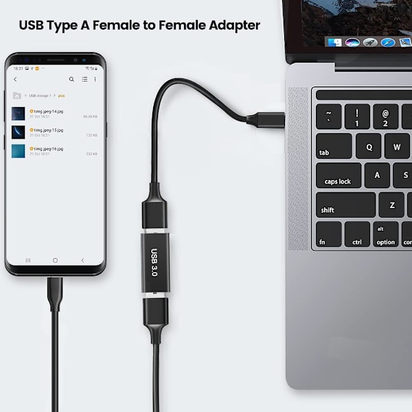 Adapter (2 stk.) 3.0 USB A til 3.0 USB A, USB hun til hun Ad
