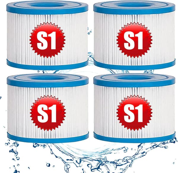 4 stk. erstatningsfilterpatroner til Intex S1 utendørs hagefilter Type S1 PureSpa Easy Set Pool Filterpatroner