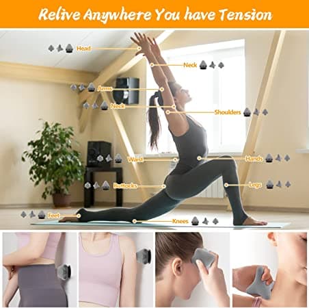 (vaaleanpunainen)1Tissue Massage Silicone Self Massage Therapy Tool Manual