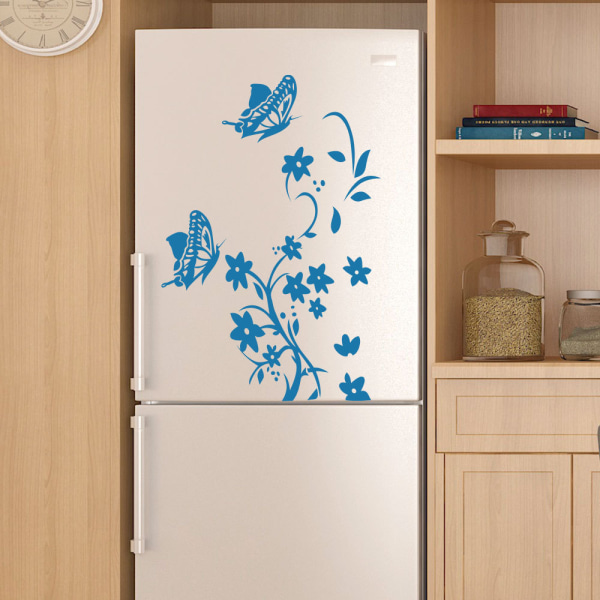 Small Medium Blue 60X 40 Fridge Sticker Butterfly Vine Fine Carv