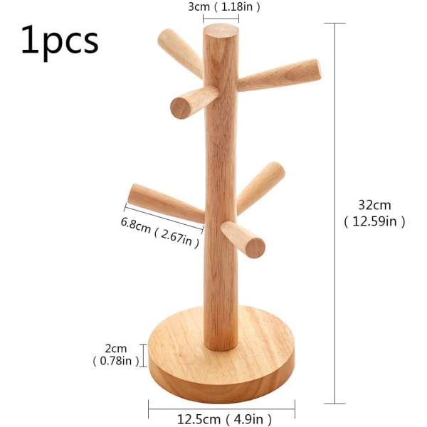 Trä Mugghållare Mugg Trädform Träbordsställ Förvaringshåll