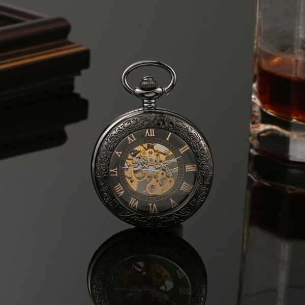 Vintage halvautomatisk mekanisk watch genombruten spegel