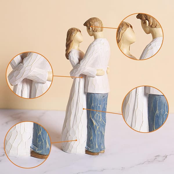 Brudepar Statuette Bryllupskage Topper, Brud og Brudgom Figur