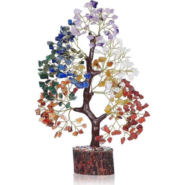 Syv Chakra Naturlig Helbredende Reiki Krystall Bonsai Lykketre