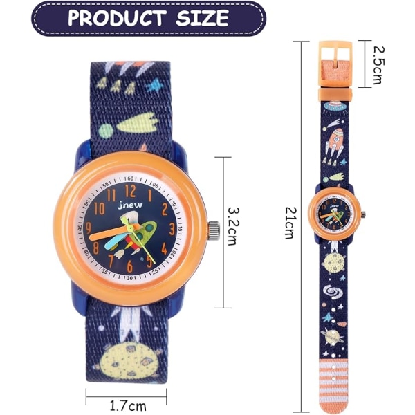 (Cosmic Star Orange) Barnklocka, Analog Klocka för Pojkar och Flickor,