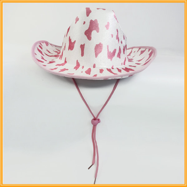 Pink Spotted Cowboy Hat Halloween Western Milk Cowboy Hat