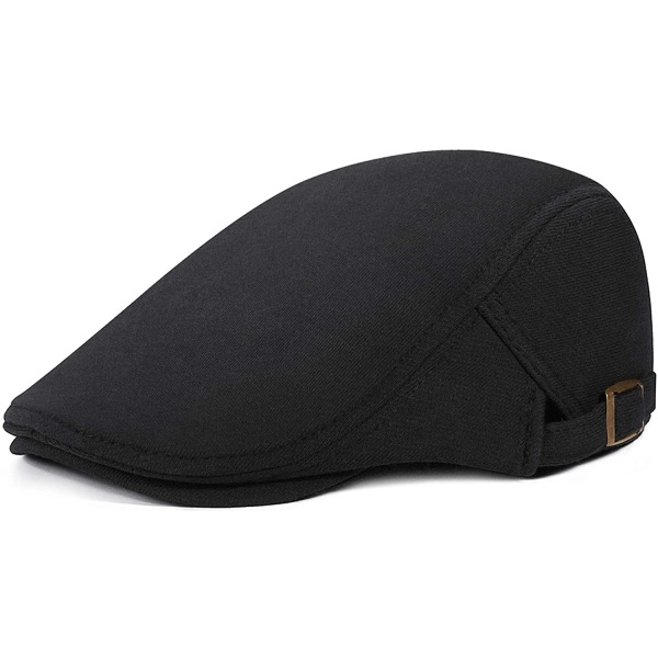 Herre Justerbar Flat Top Beret (Sort)