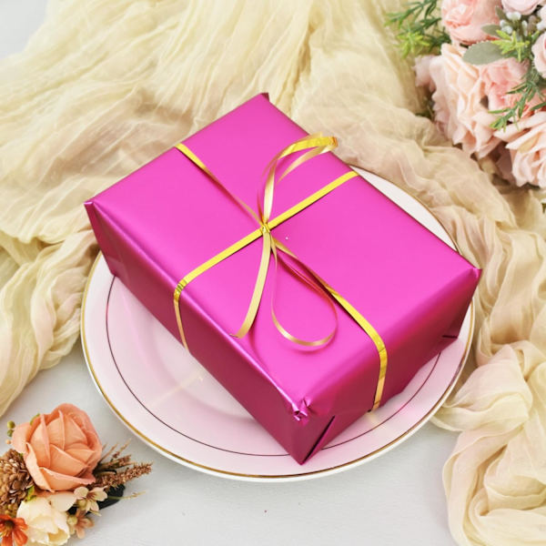 Presentpapper för bröllop, födelsedag, jul (rosa)