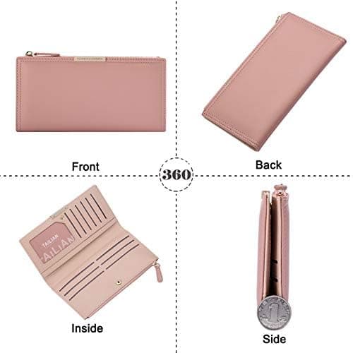 Erittäin ohut lompakko nahkainen RFID-estokorttikotelo Pink