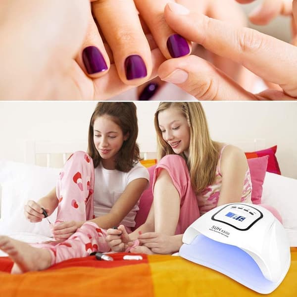 54W UV/LED Nagellampa med 10s/30s/60s/99s Timer Vit