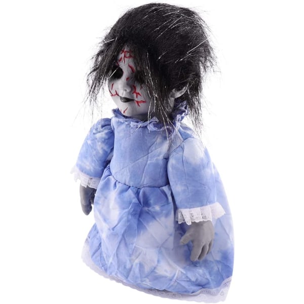 1 PC Halloween Creepy Dolls Skræmmende stemmeaktiveret induktionsgang