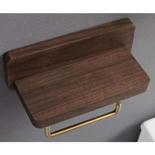 (10x20 CM) Kaksinkertainen asennus WC-paperiteline Massiivipuinen pyökki