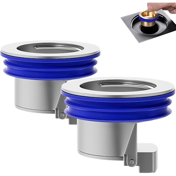 2-pack Magnetisk Levitation Backventil för Dusch (Silverpläterad), Envägsavlopp, Mässingssluss för Snabb Dränering