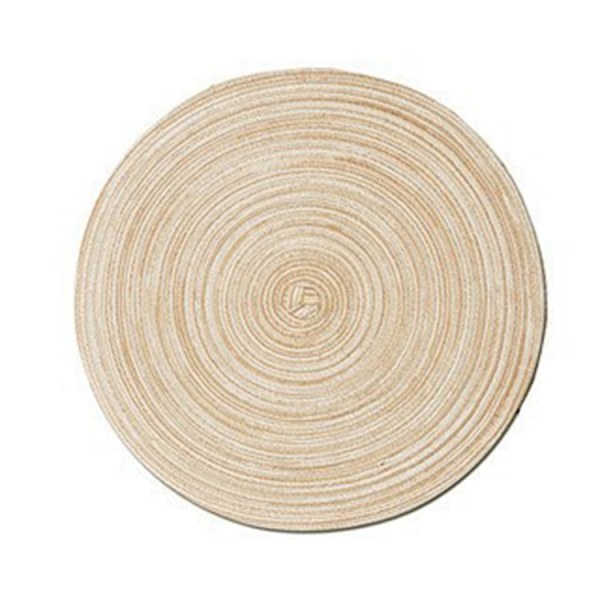 Pyöreät puuvillalankapunotut tabletit, 6 kpl, 38 x 38 cm (Beige), pestävät pyöreät tabletit, H