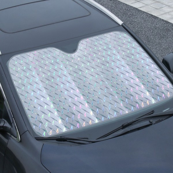 Bil front solskærm Tyk laser solskærm Sommer solbeskyttelse - R-3920 130*60cm