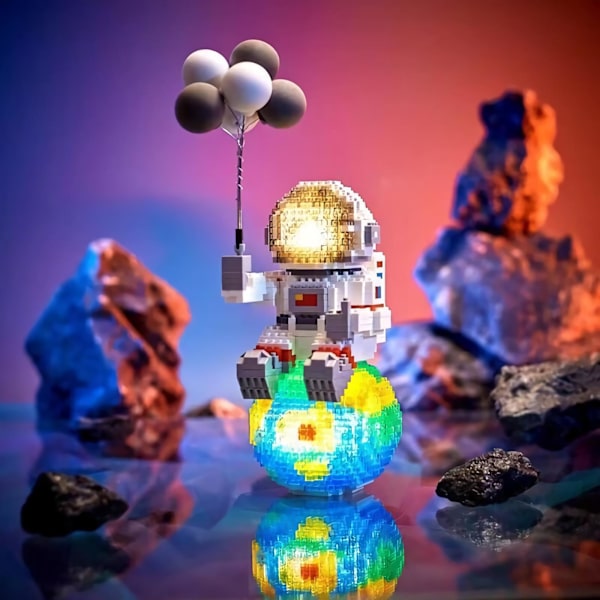 Rymd Micro Byggstenar Rymdfigurer Astronaut med