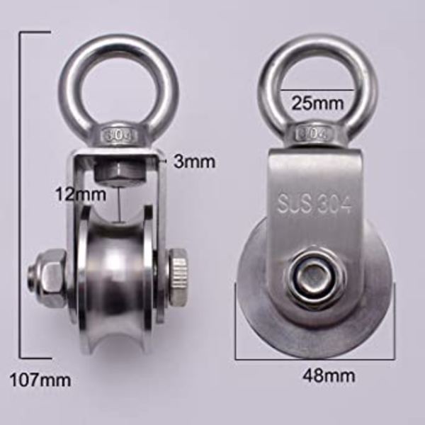 Hjul med 2 lejer, kabeltrisseblok Heavy Duty til vask L