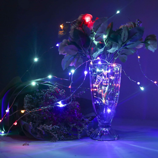 2 x 50 LED-paristokäyttöiset keijuvalot 5 metrin mikrohopea 3AA