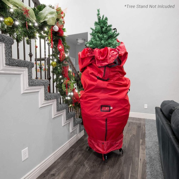 [Rød oppreist treoppbevaringspose] - 9 fots juletreoppbevaring B
