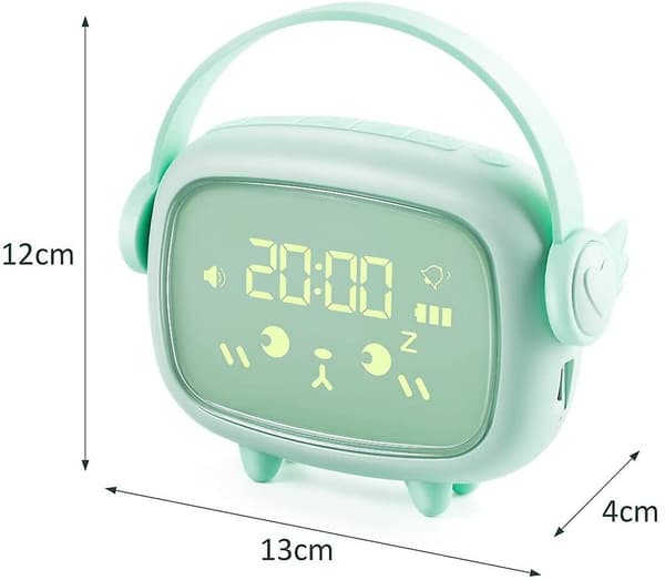 Børnevækkeur, digitalt engelformet ur med LED-display