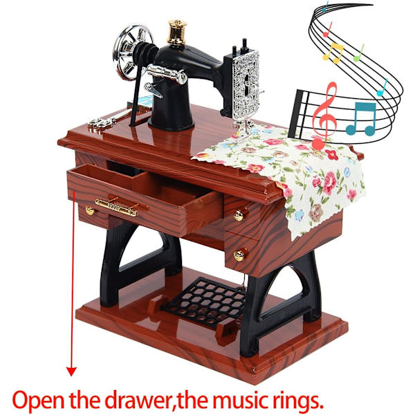 Mini Vintage Musikbox Simulering Symaskin Födelsedagspresent Barn
