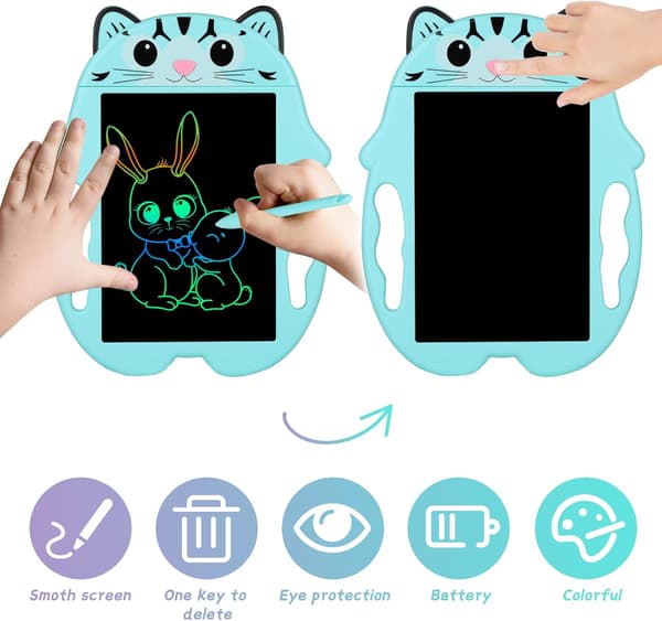 Farverig LCD-skrivetablet Grafiktablet 9 tommer tegnebord