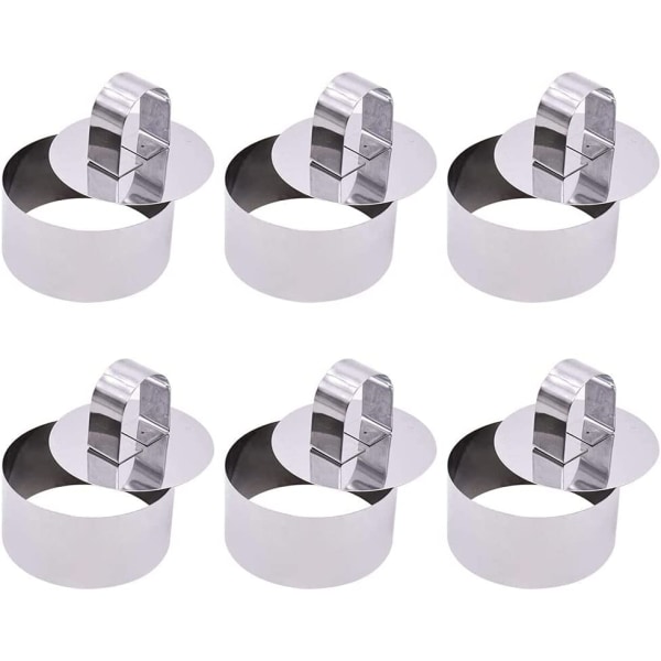 6 Pieces (Round) Baking Ring, Round Baking Mold, Stainless Steel