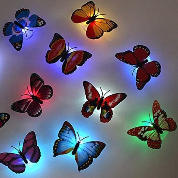 20 stycken färgglada lysande små nattlampor för fjäril