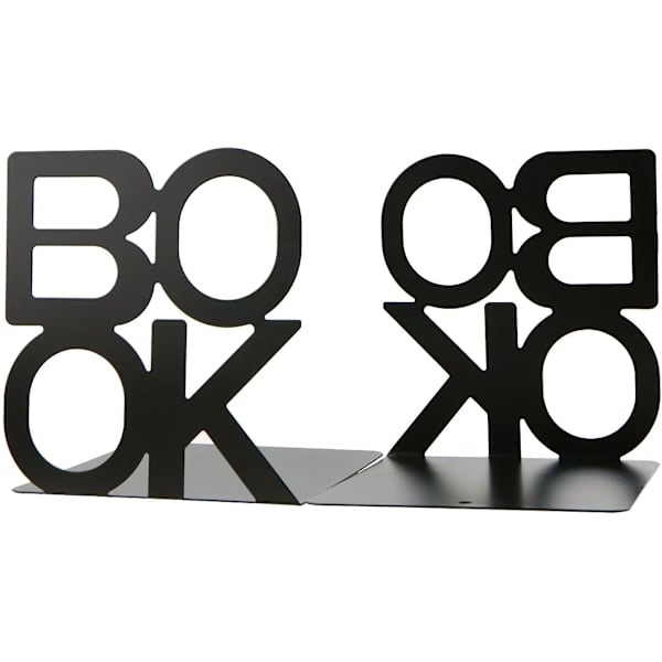 Enkle Sorte Bogbogstaver Metal Bogstøtter Bogarrangør
