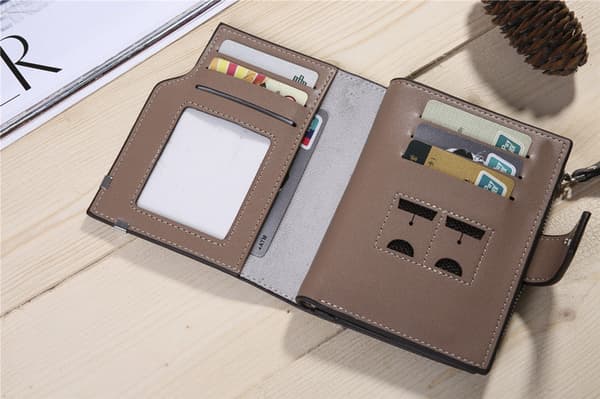 Kaffe Farve Ægte Læder Herrepung 12.5 x 9.8 x 1.8cm RFID Bl