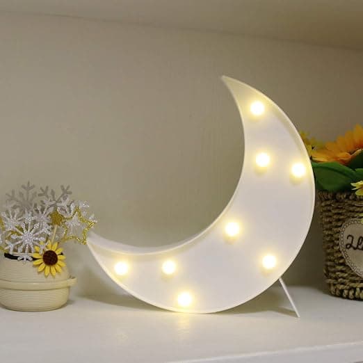 Måneskiltlys - Varmhvit LED-lys - Stue, soverom Ta
