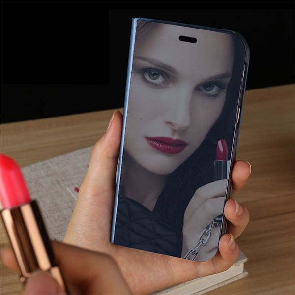 Spejl Flip Cover Akryl Etuier til Huawei P30 Pro (sort)
