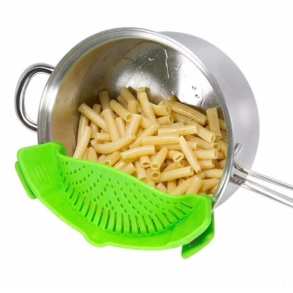 Kitchen Colander (Green) Silicone Hanging Sieve Flour with Fine