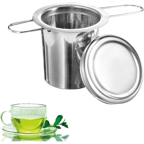 1 st rostfritt stål te-filter med fällbar design,