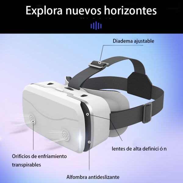 (Sort) Elektronisk gavehodemontert 3D HD VR-briller 360° Virtua