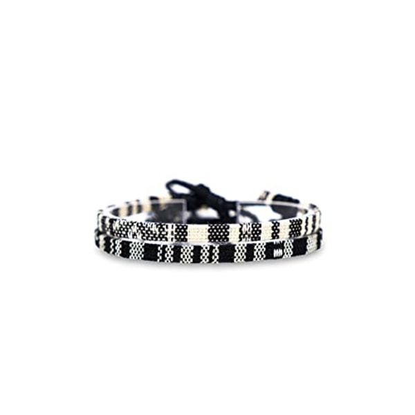 (Noir & Blanc)2x Bracelet surfeur set hommes et femmes - boho hi