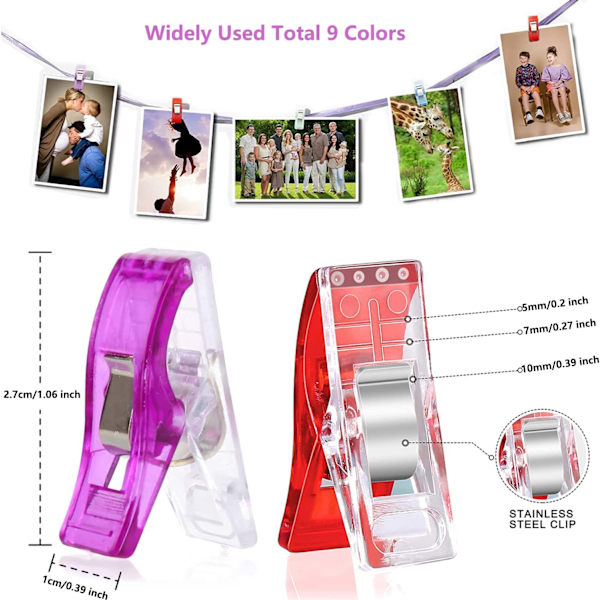 50 stk sy-klips, multifunksjonelle sy-klips, DIY-klips for